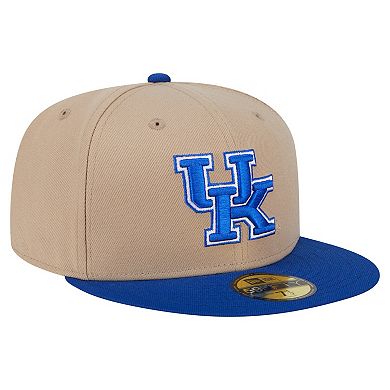 Men's New Era Khaki Kentucky Wildcats Two-Tone 59FIFTY Fitted Hat