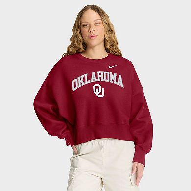 Women's Nike Crimson Oklahoma Sooners Oversized Phoenix Arch Pullover Sweatshirt