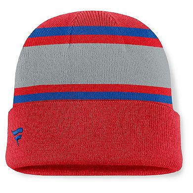 Men's Fanatics Red Washington Capitals Heritage Varsity Cuffed Knit Hat