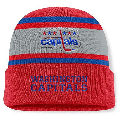 Men's Fanatics Red Washington Capitals Heritage Varsity Cuffed Knit Hat