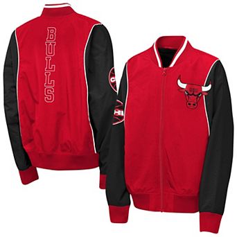 Youth Outerstuff Red/Black Chicago Bulls Two-Pointer Full-Zip Windbreaker