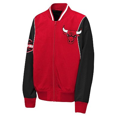 Youth Outerstuff Red/Black Chicago Bulls Two-Pointer Full-Zip Windbreaker