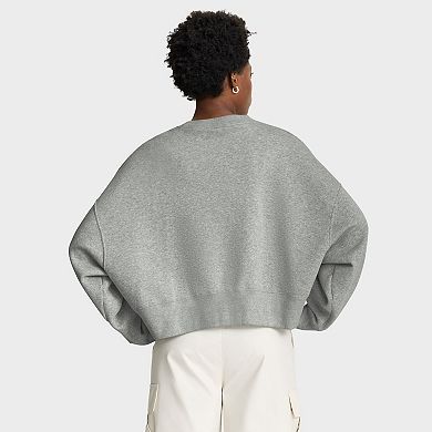 Women's Nike Heather Gray Georgia Bulldogs Oversized Phoenix Arch Pullover Sweatshirt