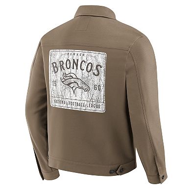 Men's Darius Rucker Collection by Fanatics Tan Denver Broncos Trucker Full-Button Jacket
