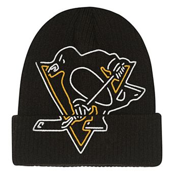 Youth Mitchell & Ness Black Pittsburgh Penguins Neon Line Lights Cuffed Knit Hat