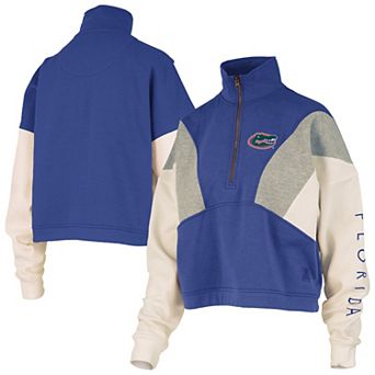 Women's Pressbox Royal Florida Gators Ferrara Color Block Quarter-Zip Sweatshirt