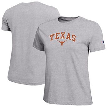 Women's Champion Heather Gray Texas Longhorns Arched Over Logo T-Shirt