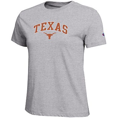Women's Champion Heather Gray Texas Longhorns Arched Over Logo T-Shirt