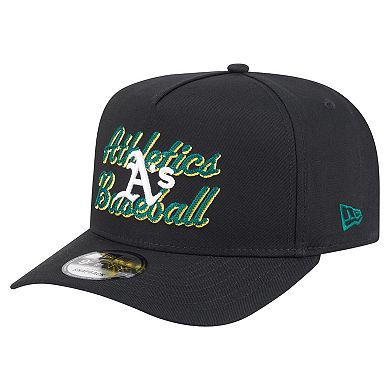 Men's New Era Black Athletics Chainstitch 9FIFTY A-Frame Snapback Hat