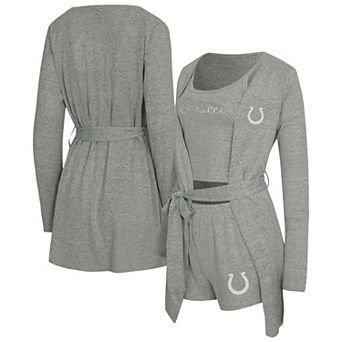 Women's Concepts Sport Heather Gray Indianapolis Colts Rigor Tank, Short & Robe Set