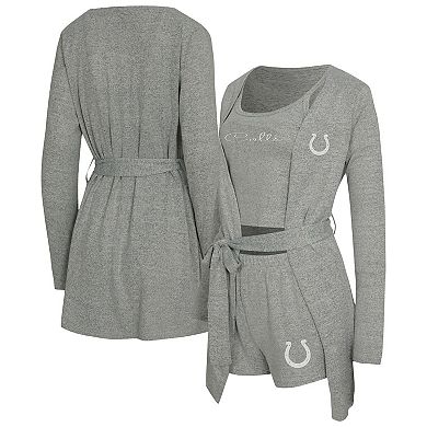 "Women's Concepts Sport Heather Gray Indianapolis Colts Rigor Tank, Short & Robe Set"