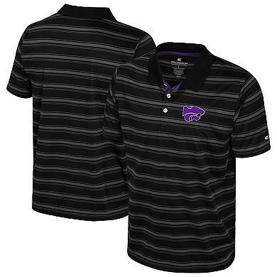 Men's Colosseum Black Kansas State Wildcats Milk Steak Polo
