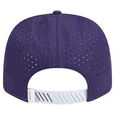 Men's New Era White/Purple LSU Tigers Perforated Patched 9SEVENTY Adjustable Hat