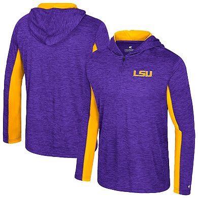 Men's Colosseum Purple LSU Tigers Always Sunny Quarter-Zip Hoodie