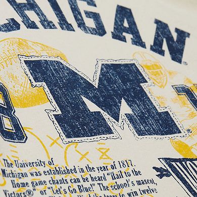 Men's Mitchell & Ness Cream Michigan Wolverines Heritage Scholar T-Shirt