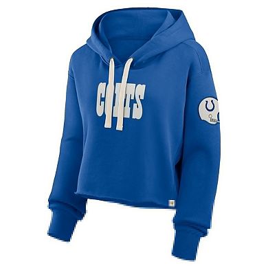 Women's Fanatics Royal Indianapolis Colts Oversized Hometown Heritage Cropped Hoodie