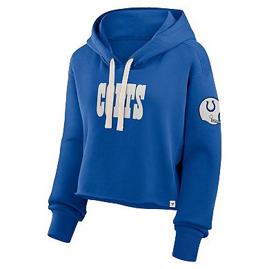 Women's Fanatics Royal Indianapolis Colts Oversized Hometown Heritage Cropped Hoodie