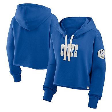 Women's Fanatics Royal Indianapolis Colts Oversized Hometown Heritage Cropped Hoodie