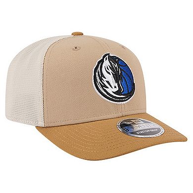 Men's New Era Tan/Light Brown Dallas Mavericks Two-Tone 9SEVENTY Adjustable Trucker Hat