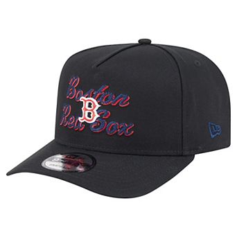 Men's New Era Black Boston Red Sox Chainstitch 9FIFTY A-Frame Snapback Hat