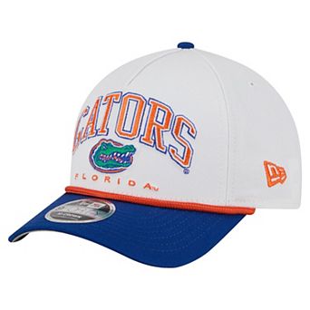 Men's New Era White/Royal Florida Gators Arch Two-Tone Rope 9FORTY A-Frame M-Crown Adjustable Hat