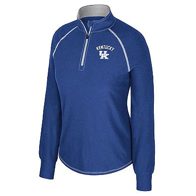 Women's Colosseum Royal Kentucky Wildcats Bikram Raglan Quarter-Zip Top
