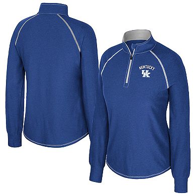 Women's Colosseum Royal Kentucky Wildcats Bikram Raglan Quarter-Zip Top