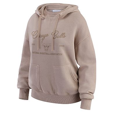 Women's WEAR by Erin Andrews Tan Chicago Bulls Washed Pullover Crewdie