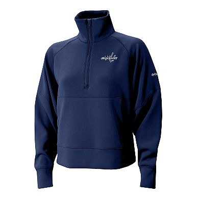 Women's Columbia Navy Washington Capitals Wickhams Hills Raglan Omni-Wick Half-Zip Pullover