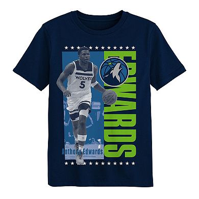 Youth Outerstuff Anthony Edwards Navy Minnesota Timberwolves Answer T-Shirt