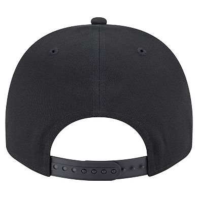 Men's New Era Black Cleveland Guardians Chainstitch 9FIFTY A-Frame Snapback Hat