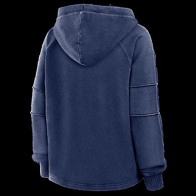 Women's Fanatics Navy Seattle Seahawks Oversized Raglan Gridiron Hoodie