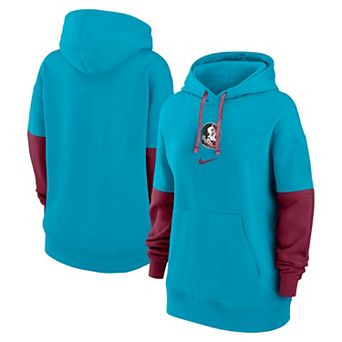 Women's Nike Turquoise Florida State Seminoles Oversized Essential Fleece Hoodie