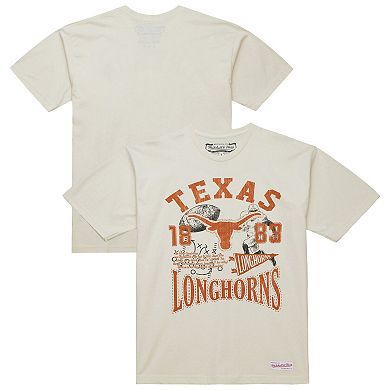 Men's Mitchell & Ness Cream Texas Longhorns Heritage Scholar T-Shirt