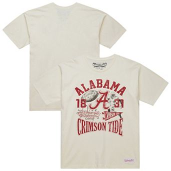 Men's Mitchell & Ness Cream Alabama Crimson Tide Heritage Scholar T-Shirt
