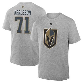 Men's Fanatics William Karlsson Gray Vegas Golden Knights Authentic Stack Name & Number T-Shirt
