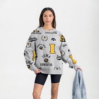 Women's Gameday Couture Gray Iowa Hawkeyes Always on Repeat Fleece Sweatshirt