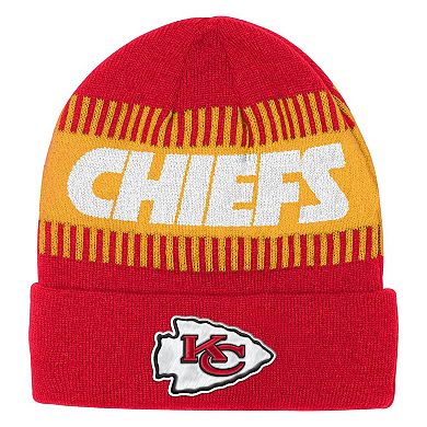 Youth Outerstuff Red Kansas City Chiefs Bright Lights Cuffed Knit Hat