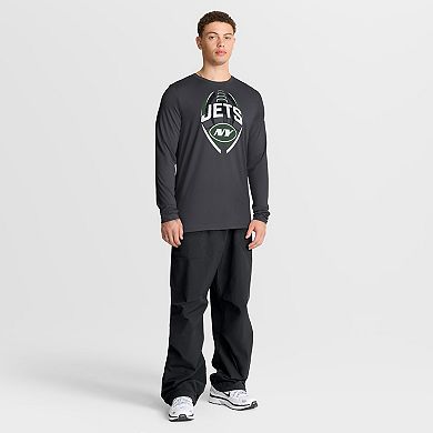 Men's Nike Anthracite New York Jets Primetime Legend Icon Performance Long Sleeve T-Shirt