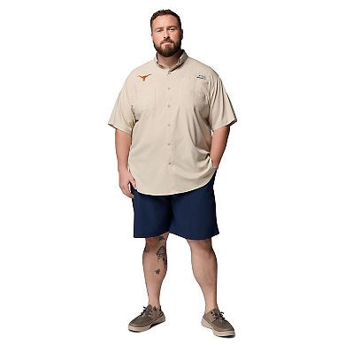 Men's Columbia Tan Texas Longhorns Big & Tall Collegiate Tamiami Omni-Shade Full-Button Shirt