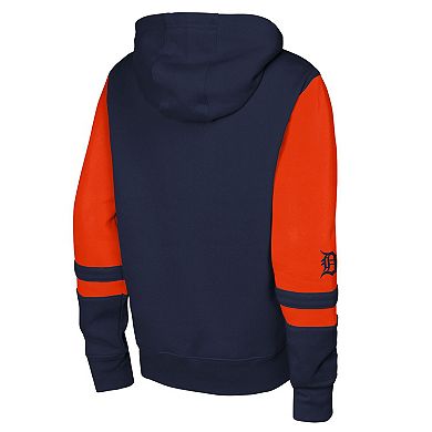 Men's Outerstuff Navy Detroit Tigers Stadium Colorblock Full-Zip Hoodie