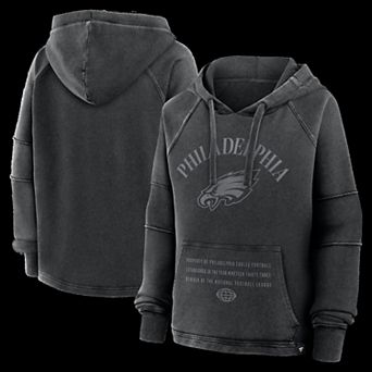 Women's Fanatics Black Philadelphia Eagles Oversized Raglan Gridiron Hoodie