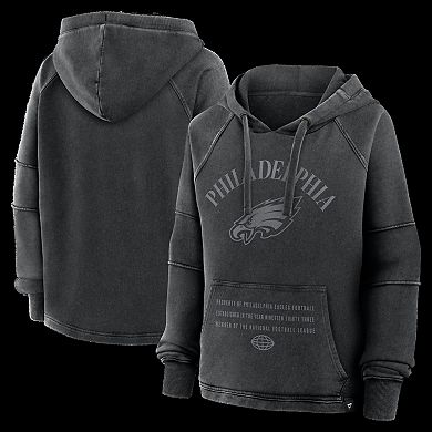 Women's Fanatics Black Philadelphia Eagles Oversized Raglan Gridiron Hoodie