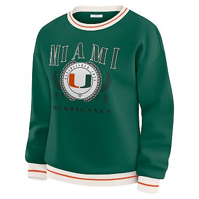 Women's WEAR by Erin Andrews Green Miami Hurricanes Seal Sweatshirt