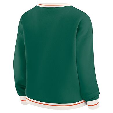 Women's WEAR by Erin Andrews Green Miami Hurricanes Seal Sweatshirt