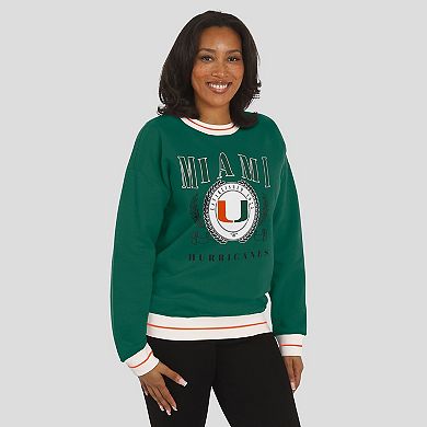 Women's WEAR by Erin Andrews Green Miami Hurricanes Seal Sweatshirt