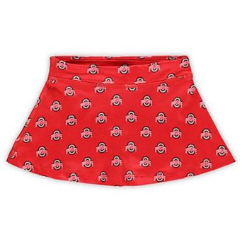 Girls Toddler ZooZatz Scarlet Ohio State Buckeyes All-Over Print Tennis Skort
