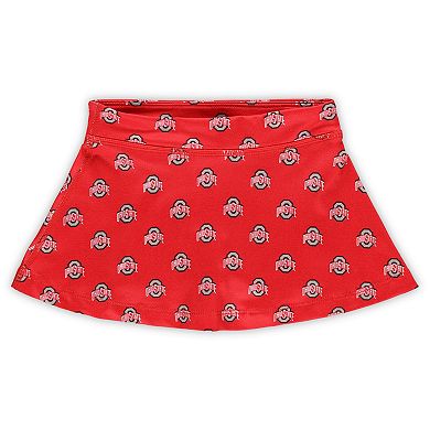 Girls Toddler ZooZatz Scarlet Ohio State Buckeyes All-Over Print Tennis Skort