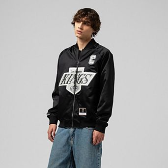 Unisex Mitchell & Ness Wayne Gretzky Black Los Angeles Kings Maxxed Out Full-Zip Satin Jacket