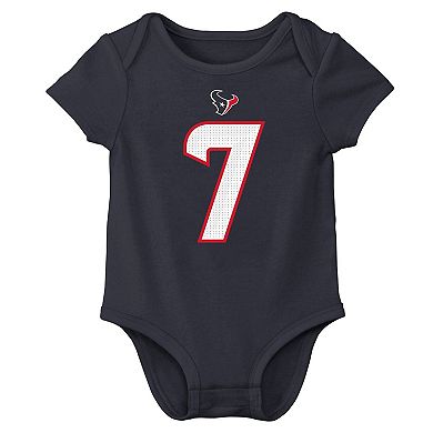 Newborn & Infant Nike C.J. Stroud Navy Houston Texans Player Name & Number Bodysuit